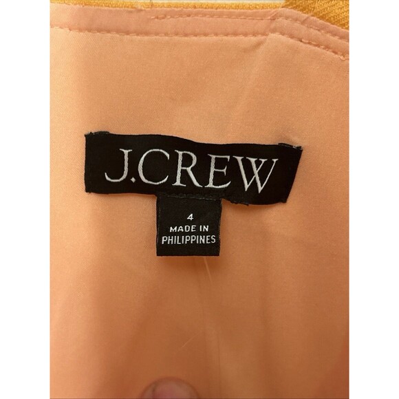 NEW JCrew A Line Dress Orange Linen Square Neck Women’s size 4 Resort Coastal - Picture 4 of 6